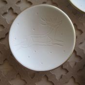 Image of Palomas Nest Collaboration Reindeer Tiny Text Bowl with gold leaf -limited edition
