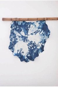 Image of Small Indigo leather wall hanging