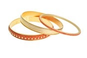 Image of Leather Bangle Set-Orange