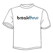 Image of Breakthrufm t-shirt with logo across the chest