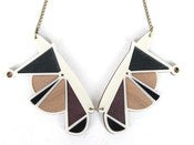 Image of Cream geometric collar necklace