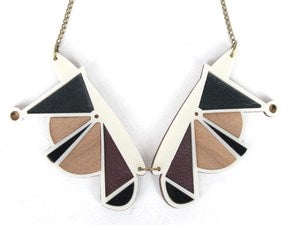 Image of Cream geometric collar necklace