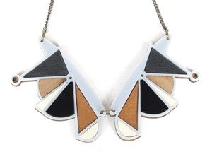 Image of Grey geometric collar necklace