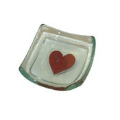 Image of Red Heart Earring Dish (6cm)