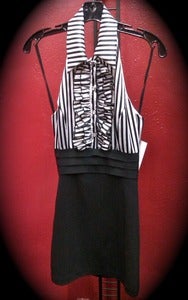 Image of Tuxedo Halter Dress