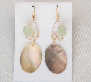 Image of fish lure inspired abalone shell & sea green in Gold