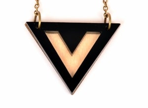 Image of Single black triangle necklace