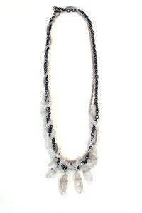 Image of Moonstone and Rock Crystal Necklace