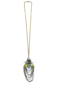 Image of Zenaide Triangle Cross and Crystal Necklace