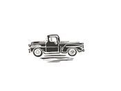 Image of 1959 Black Chevy Apache Linocut (9 x 12)