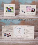 Image of "Vintage Dot" CD/DVD 5x5 Trifold Holder - Trifold Card Template - Photoshop Templates for Photograph