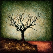 Image of 12x12" Panel Print - Horizon Series - Dormant Tree 4 Green/Yellow
