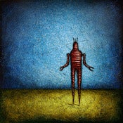 Image of 12x12" Panel Print - Horizon Series - RobotC 1 Blue/Red