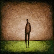 Image of 12x12" Panel Print - Horizon Series - Human 2 Brown/Green