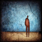 Image of 12x12" Panel Print - Horizon Series - Human 1 Blue/Brown
