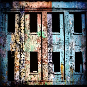 Image of 12x12" Panel Print - Photo Series - Angel Island Windows 1 Blue