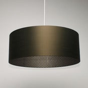 Image of Olive silk drum lampshade