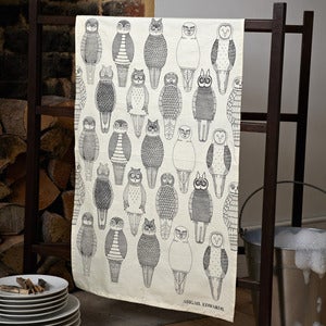 Image of Owls of the British Isles tea towel