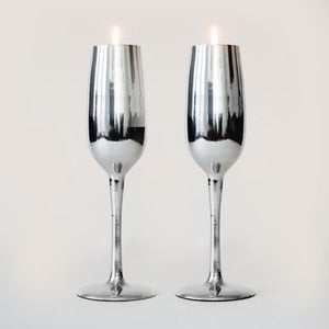 Image of Champagne Flute Tealight Holder (Pair)