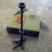 Image of brass claw candlestick - L