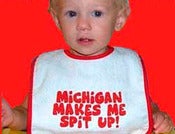 Image of Michigan Makes Me Spit Up! Baby Bib