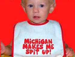 Image of Michigan Makes Me Spit Up! Baby Bib