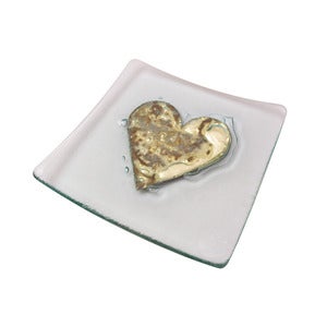Image of Classic Gold Heart Dish. 14cm, 22cm