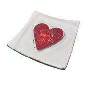 Image of Classic Red Heart Bowl. 14cm, 22cm
