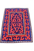 Image of 6'.2"*4'.6" shyrdak, bright blue and red (34)