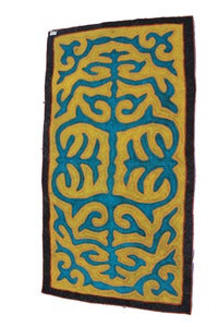 Image of 5'.4"*3' shyrdak, yellow and turquiose (43)