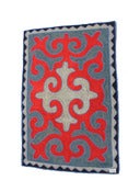 Image of 3'.6"*2'.5" shyrdak, turquoise, red and white (45a)