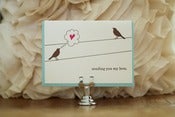 Image of Birds on a Wire: "sending you my love" card
