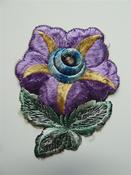 Image of 1920/30s purple flower applique (TX002)