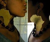 Image of Makulu 3" Brass Africa Earrings