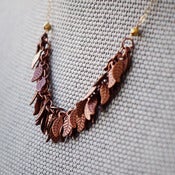 Image of AUTUMN - Copper Leaf & Gold Chain Necklace