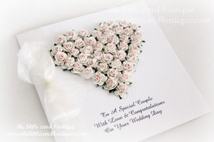 Image of wedding heart in ivory & pink gift boxed