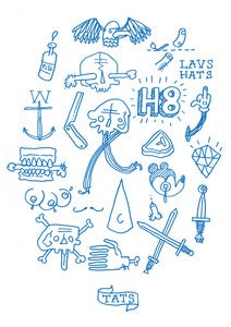 Image of 'TATS' T-shirt and tattoo set