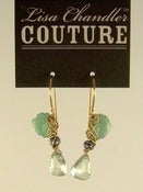 Image of Prasiolite, Aventurine, Freshwater Pearl Earrings - One-of-a-Kind (F771)