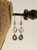 Image of Ametrine, Amethyst, Freshwater Pearl, Sterling Earrings - One-of-a-Kind (F764)