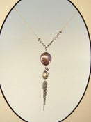 Image of Coin Pearl, Amethyst, Sterling Tassle Necklace - One-of-a-Kind (F762)