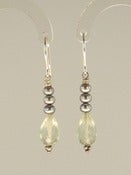 Image of Prasiolite, Freshwater Pearl, Sterling Earrings - One-of-a-Kind (F774)