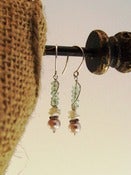 Image of Prasiolite, Freshwater Pearl, Bali Sterling Earrings - One-of-a-Kind (F773)