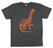 Image of Festisaurus on Grey Organic Fair Wear T-Shirt