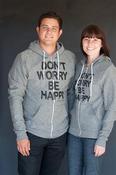 Image of Unisex Zip Hoody - Peppered Gray with Black Lettering