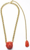 Image of Red Coral Polar Bear necklace