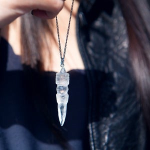 Image of Indira. Carved Crystal Necklace
