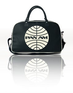 Image of PAN AM NAVY BLUE OVERNIGHT HOLDALL FAUX LEATHER