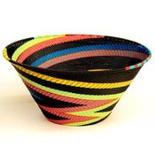 Image of Large Funnel Wire Basket in Black Rainbow