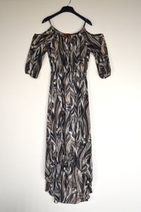 Image of AKIRA Black Label Chiffon Open Shoulder Maxi Dress