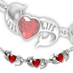 Image of Swarovski Crystal Red Heart Tattoo Bracelet